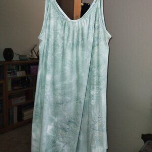 Green Tie Dye Slip Dress